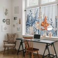 thumbnail image 5 of Orange Blue Starfish Coastal Kitchen Curtain for Berdoom Living Room Cafe 45 Inch Length, Summer Beach Eucalyptus Tiers Curtains Light Filtering Drapes Rod Pocket Window Treatment 2 Panels 52"Wx45"L, 5 of 8