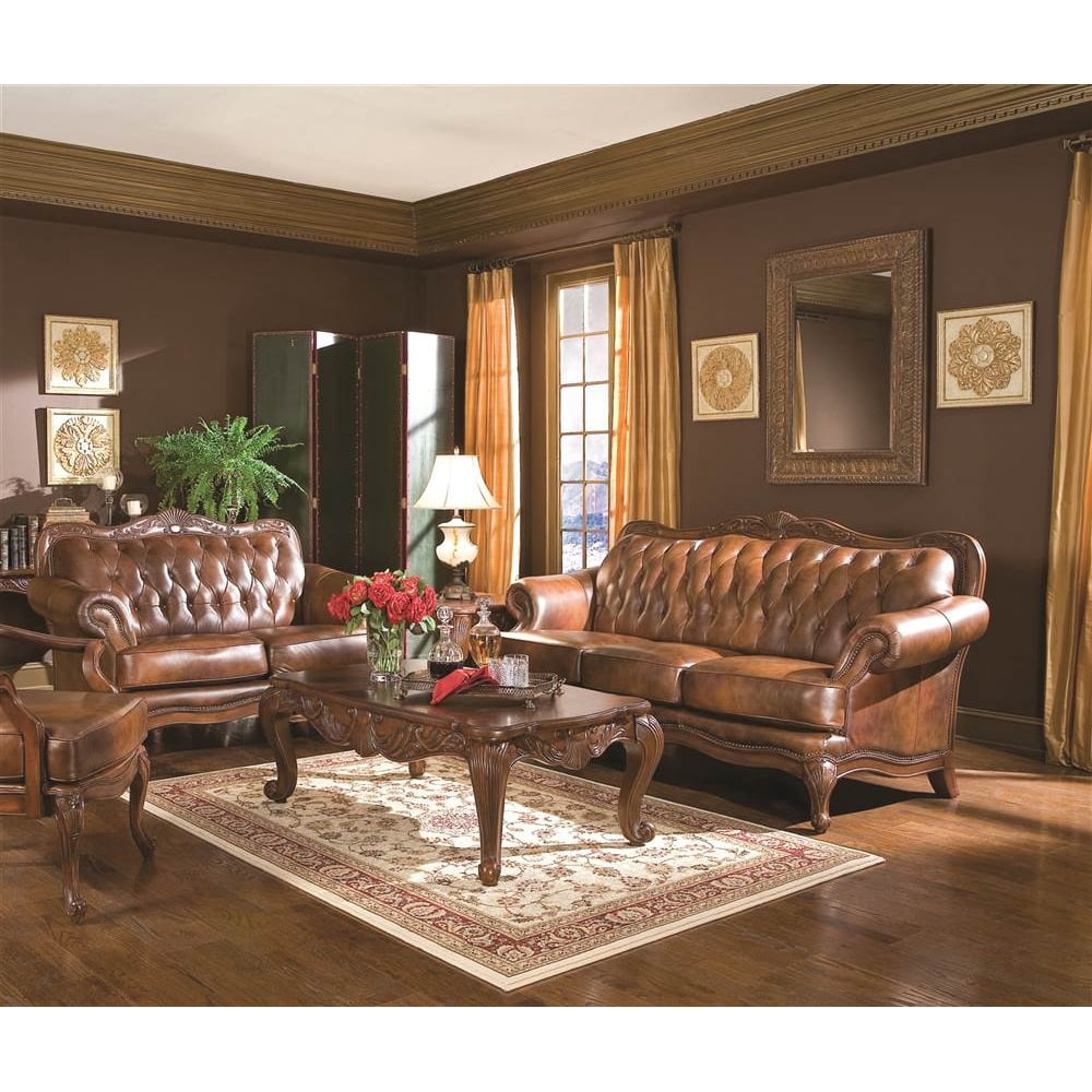 2Pc Living Room Set in Light Brown