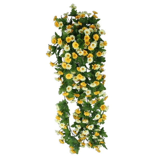Injueey Guirnalda de vid de flor de hiedra artificial, jardín colgante, cesta de plantas Decoración amarillo Injueey JJ18308-02