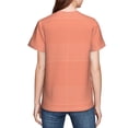 thumbnail image 7 of Wukai Orange Gingham Youth Unisex Short Sleeve T-Shirt for Boys, Girls, Teens, and Kids-Medium, 7 of 7