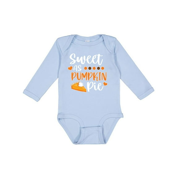 Inktastic Thanksgiving Sweet As Pumpkin Pie Boys or Girls Long Sleeve Baby Bodysuit