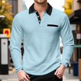 thumbnail image 2 of JTieacloth Classic Collared Shirt with Pocket Casual Shirts For Sports Outdoor Activities And Everyday Wear Versatile Collared Knit For Blue S, 2 of 6