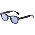 thumbnail image 1 of HCHES Transparent Blue Round Sunglasses Women Men Retro Rivet Small Sun Glasses UV400, 1 of 1