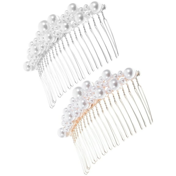 2 Pcs Comb Girls Barrettes for Hair Bridal Accessory Clips Metal Japanese and Korean Wedding Alloy Women's Bride