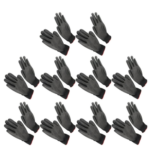 Guantes antideslizantes, 10 pares de guantes de punto sin costuras antiestáticos con pegamento de PU Características mejoradas