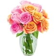 thumbnail image 2 of KaBloom :Bouquet of 18 Pink Roses and Orange Roses Next-Day Delivery, Gift for Every Occasion., 2 of 4
