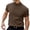 a-Brown17946, variant on Mens T-Shirt Slim Fit Half High Neck Short Sleeve Tees Solid Color Soft Stretch Tops For Casual Daily Layering Wear Stylish Top