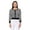 Black/Ivory, variant on YEMAK Women's 3/4 Sleeve Crewneck Stripe Regular Fit Button-Down Sweater Cardigan-BLACK/IVORY-L