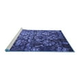 thumbnail image 2 of Ahgly Company Machine Washable Indoor Round Abstract Blue Contemporary Area Rugs, 5' Round, 2 of 4