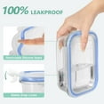 thumbnail image 5 of GPED 8 Pack Glass Meal Prep Containers, Food Storage Containers with Lids, Glass Lunch Boxes, Airtight Bento Boxes, for Microwave, Oven, Freezer and Dishwasher Safe, Blue, 5 of 6