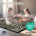 thumbnail image 4 of ODIKA 3'x5' Machine Washable Non-Slip Area Rug, Art Maze Motif with Interlocking Accents High Traffic Rug with Pad, Black, 657660, 4 of 8