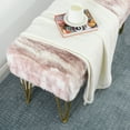 thumbnail image 2 of Home Soft Things Jacquard Faux Fur Ottoman - Pink - 46"x16"x22", 2 of 8