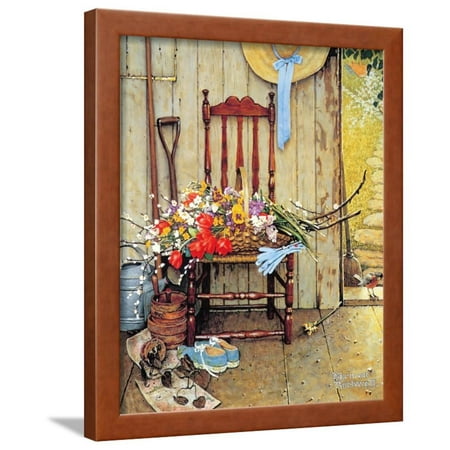 Spring Flowers Framed Print Wall Art By Norman Rockwell Walmart Com walmart