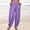 Purple, variant on Babysbule Long Pants for Women Fashion Ladies Summer Casual Loose Cotton And Linen Pocket Solid Trousers Pants