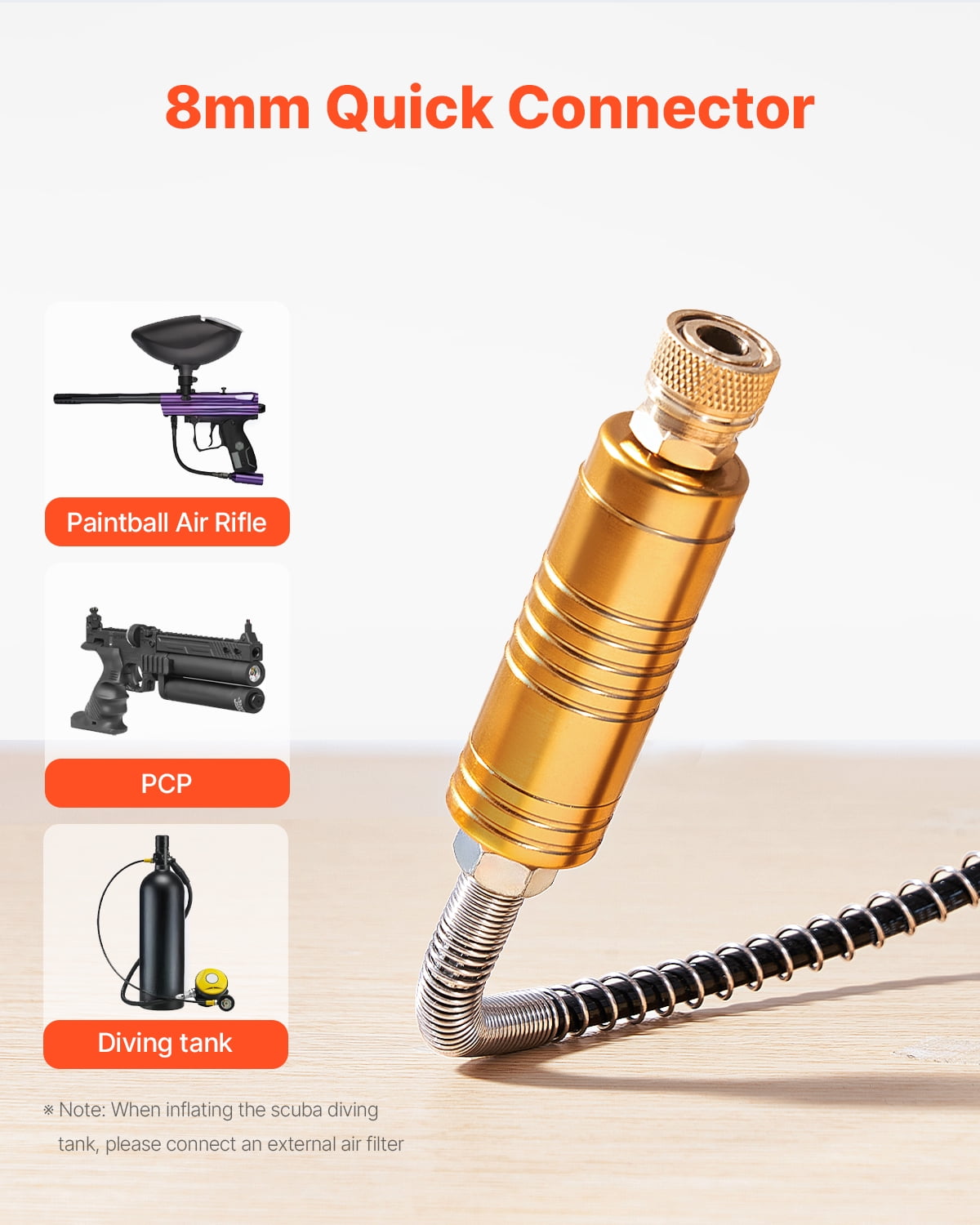 KFFKFF Portable PCP Air Compressor, 4500PSI/30Mpa with Integrated Converter & Cooling Fan, Auto Shut-Off, DC12V/AC120V for Airguns, Paintball Tanks, and Diving Cylinders