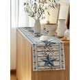 thumbnail image 5 of Table Runner 48 Inches Long for Kitchen Dining, Texas Star Navy Blue Dresser Scarf Farmhouse, Dining Table Decorations for Wedding/Parties, Farmhouse Vintage Art Wooden 13 x 48 In, 5 of 8