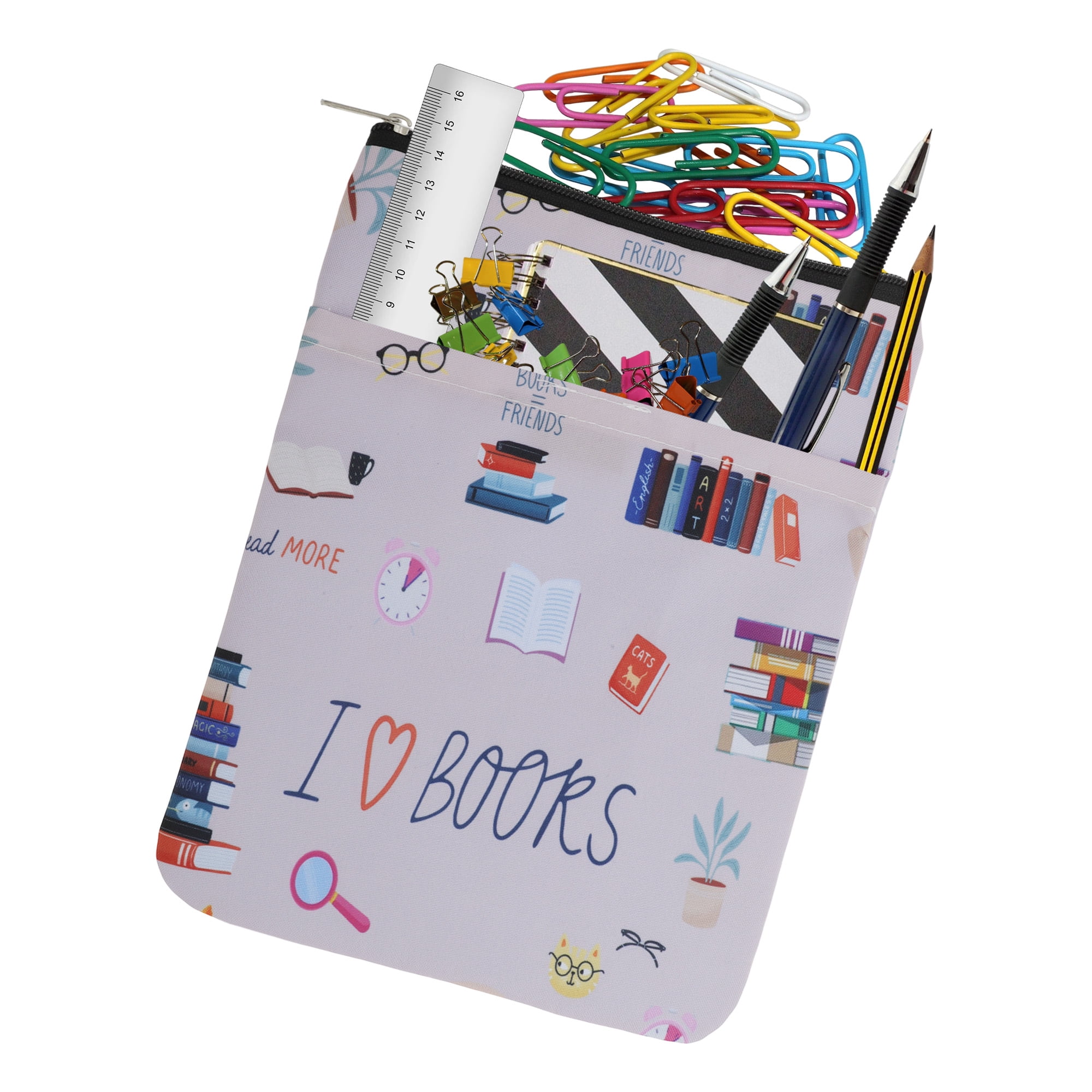 Unique Bargains Book Sleeve Book Covers Book Protector with Zipper Washable Pink