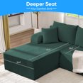 thumbnail image 3 of Puremind 106" L-Shaped Sectional Sofa with Left Facing Chaise, Corduroy Comfy Cloud Couch, Sectional Couch with Deep Seat for Living Room/Apartment, Green, 3 of 8