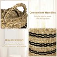 thumbnail image 6 of Canddidliike Seagrass Basket Set of 3 Stackable Storage Bins with Handles Woven Round Basket-S, Clothes Hamper for Bedroom, Bathroom, Dorm, Laundry Room, 6 of 7