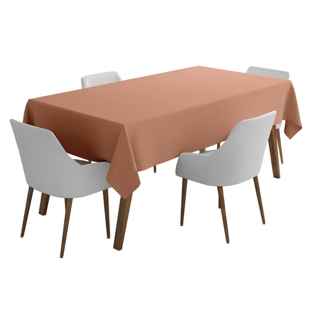Vargottam Indoor/OutdoorTablecloth58 x 58" InchSquareTablecloth Waterproof PatioTableCloths, Spring/SummerTableCoversfor Backyard CircularTable/BBQs/Picnic -Dusty Peach