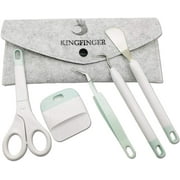 KingFinger Craft Vinyl Weeding Tools Set, Scraper, Scissors, Tweezers, Weeder tools for Cricut/Silhouette/Oracal (5 PCS)