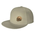 thumbnail image 1 of DouZhe Flat Brim Cap Snapback Hat, Mysterious Gothic Skull Shadow Prints Adjustable Yellow Adult Baseball Cap, 1 of 6