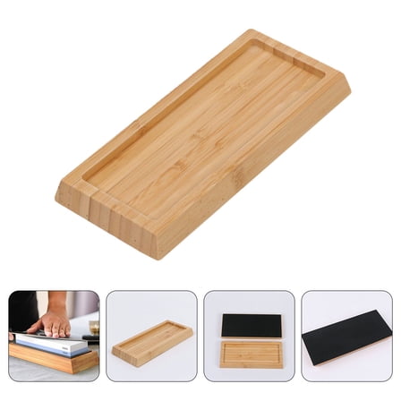 GOOHOCHY Bamboo Whetstone Stand and Sharpening Stone Holder for Kitchen Knife Sharpening