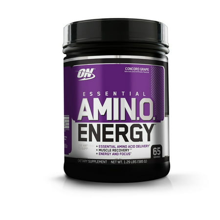 Optimum Nutrition Amino Energy Pre Workout + Essential Amino Acids Powder, Concord Grape, 65