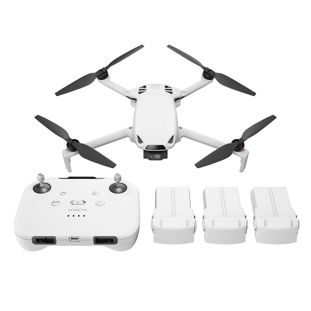 Skyrover S1 4K Drone Fly More Combo with Remote Controller, White, Bundle with 64GB UHS-I U3 microSDXC Memory Card, 15.7" Landing Pad and Strobe Anti-Collision Light