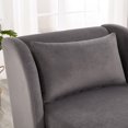 thumbnail image 3 of Miniyam Velvet Chaise Lounge, Upholstery Accent Chaise Chair with Pillow for Living Room Bedroom, Left Armrest, Gray, 3 of 7