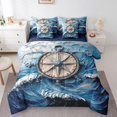thumbnail image 1 of Erosebridal Lit Roulant Nautique Taille Complète, Ensemble de Lit Bleu Marine, Décoration de Chambre Vagues de Mer, 7 Pcs, 1 of 5