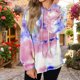 thumbnail image 3 of Sudadera con capucha estampada teñida Suéter con capucha casual de mujer Sudadera con capucha de manga larga Top sidaley AP000139-23B, 3 of 7
