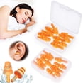 thumbnail image 1 of LAICAIW Ear Plugs, Noise Reduction 10 Pairs Waterproof Reusable Silicone Earplugs for Sleeping, Swimming, Shooting Range, Motorcycles, Work, SNR 32db Ear Plugs for Adults & Kids (Orange), 1 of 7