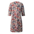 thumbnail image 4 of SMihono Robe d'Été Grande Taille pour Femmes 2023 Mode Robe Longue Décontractée à Manches Mi-Longues Col en V Imprimée, 4 of 5