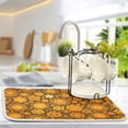 thumbnail image 5 of Yayeee Dish Drying Mat for Kitchen Counter 16"x18" Microfiber Absorbent Pad, Retro Orange Flowers, 5 of 7