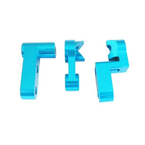 Bewildely Servo protector de dirección de alta precisión de aleación de aluminio completo para 1/18 HIMOTO E18XB E18XBL E18DB E18DBL E18MT Kits de construcción modelo Azul