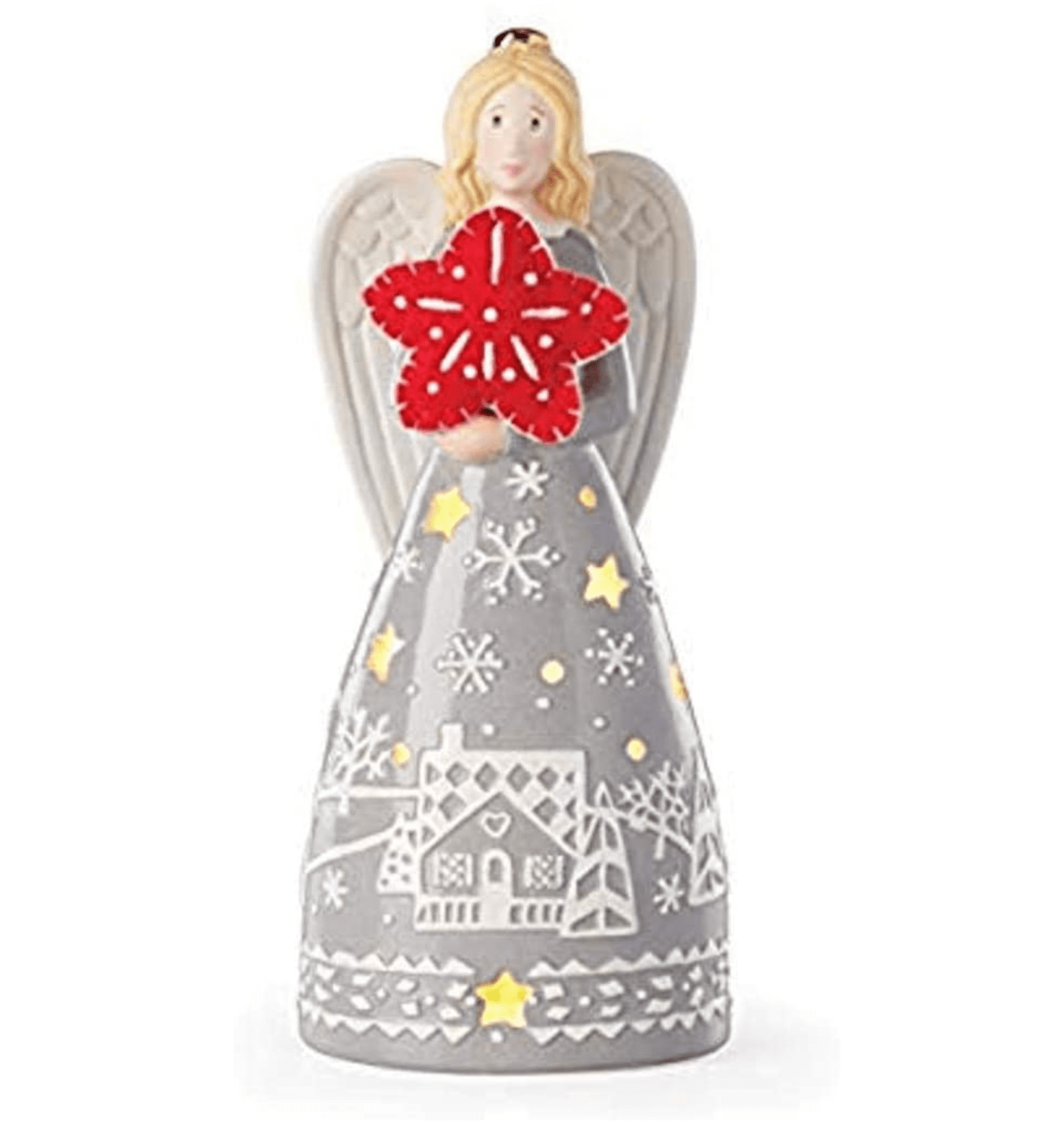 Lenox Christmas Festive Folk LightUp Angel Figurine New with Box