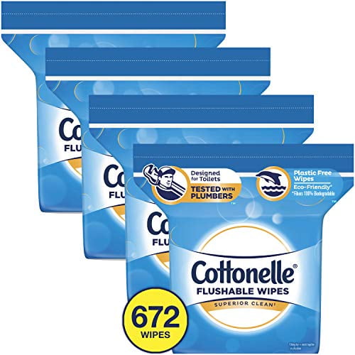 Cottonelle FreshCare Flushable Wipes for Adults, Unscented Wet Wipes