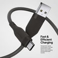 thumbnail image 3 of Powertek USB-A to USB-C (Type-C) Charging Cable, Carbon Design Texture, 6 ft, Grey, 3 of 7