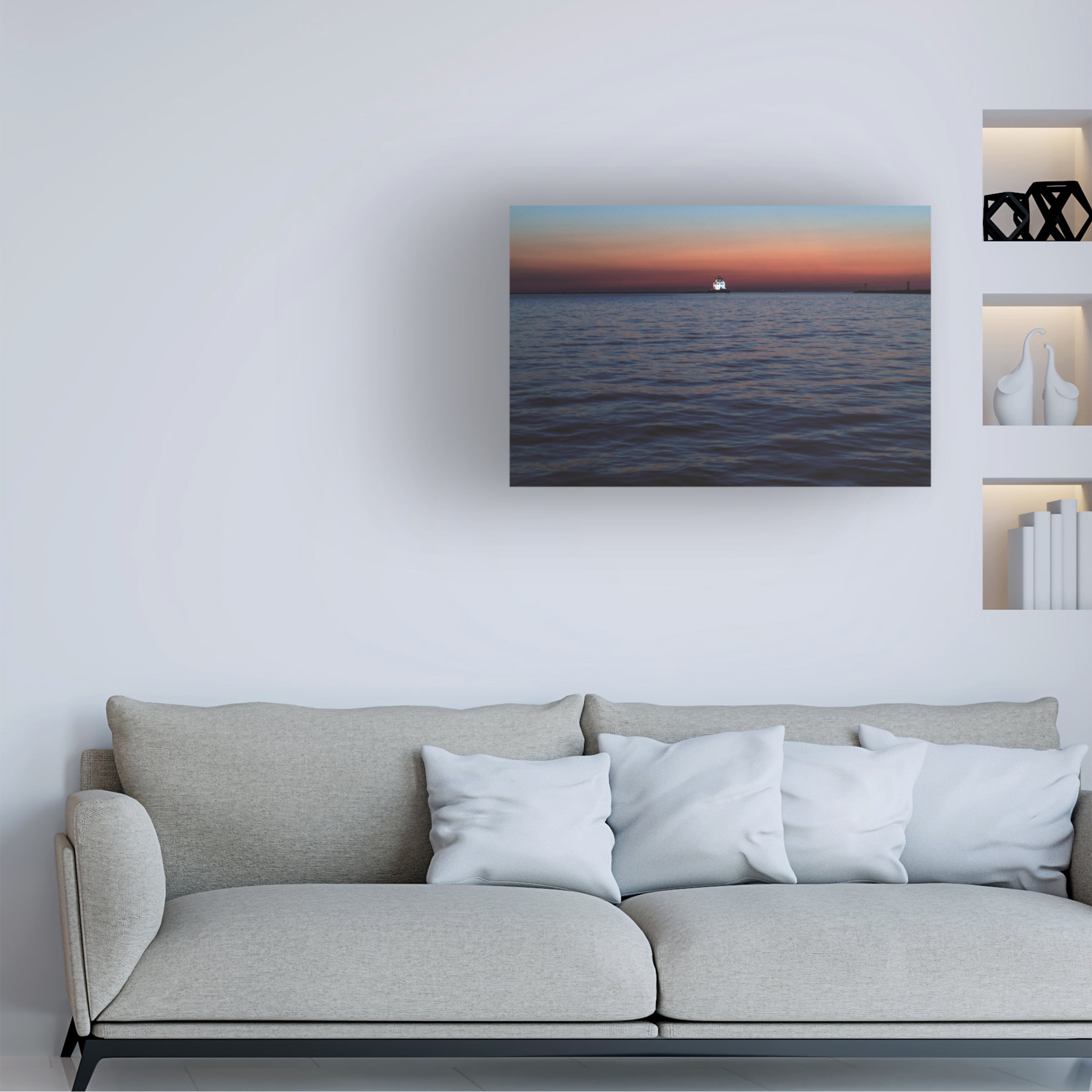 Kurt Shaffer Photographs 'Beautiful Lorain Harbor Lighthouse At Sunset' Canvas Art