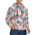 thumbnail image 2 of Naloa Tropical Leaves Men's Casual Hooded Collar Drawstring Hoodies Pullover Sweatshirts Casual Long Sleeve Shirts-4X-Large, 2 of 7