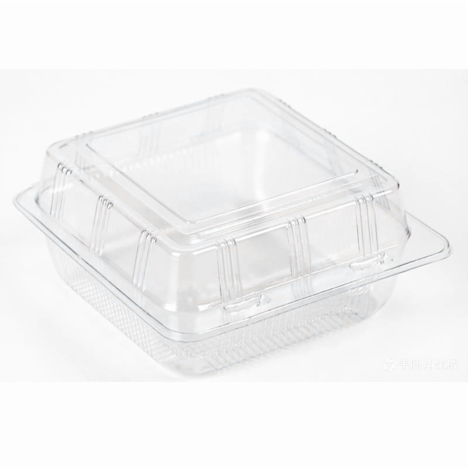 100-Pack Clear Plastic Containers with Lids, Square Transparent Design ...