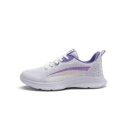 

Sanviglor Women Athletic Shoes Sport Sneakers Fitness Workout Running Shoe Outdoor Non-Slip Patchwork Trainers Lightweight Breathable Fashion Sneaker White Purple 7