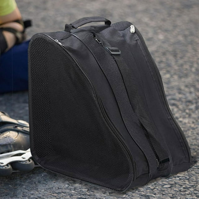 Bolsa para patinaje sobre ruedas, bolsa ligera para transportar zapatos de patinaje sobre hielo, bolso para patines artísticos, accesorios para patine negro