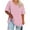 Pink, variant on yillto Women's Plus Size Top Plaid Short Sleeve Loose Shirts Summer V Neck Causal Tunic Tshirts
