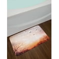 thumbnail image 2 of Butterfly Bath Mat, Dreamy Butterflies Over Trees Romantic Fantasy Blurry Sky Artistic Design, Non-Slip Plush Mat Bathroom Kitchen Laundry Room Decor, 29.5 X 17.5 Inches, Orange Baby Pink, Ambesonne, 2 of 2