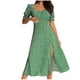 thumbnail image 1 of Vestidos Para Mujer Vestido Bohemio Moda Bohemio Cuello Cuadrado Suelto Manga Corta Estampado Vestido de Longitud Media Odeerbi ODB159788, 1 of 9
