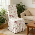 thumbnail image 6 of Chair Covers for Dining Room With Skirt's, Stretch Chair Protector Slipcovers,Flower Print Stool Cover High Elasticity All-Over Chair Cover, 6 of 7