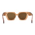 thumbnail image 4 of Womens Squared Butterfly Oversize Cat Eye Retro Sunglasses Beige Brown, 4 of 4