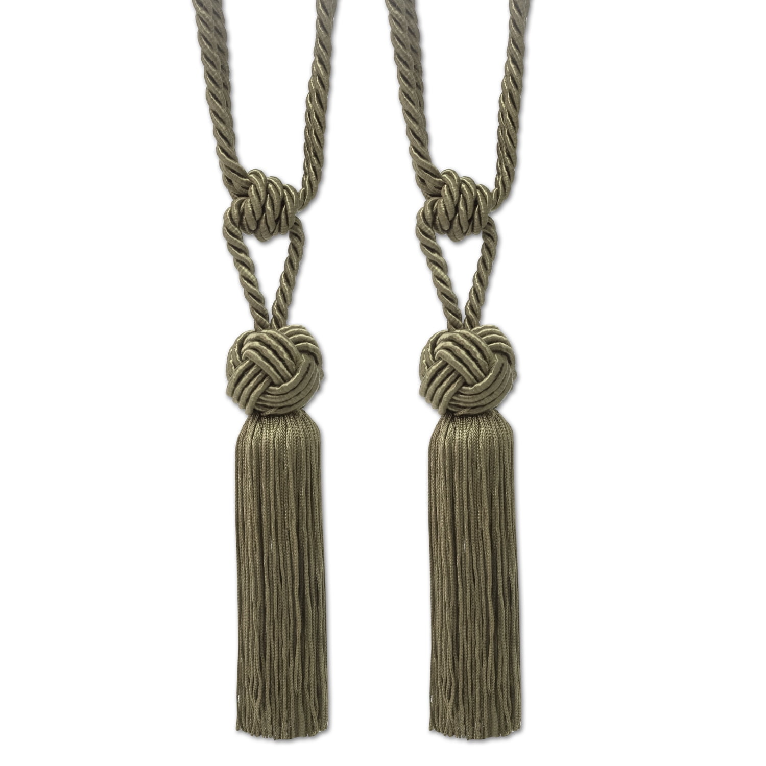 Decorative Braided Knot Rope Tassel Curtain Holdback Tieback 2 Pack